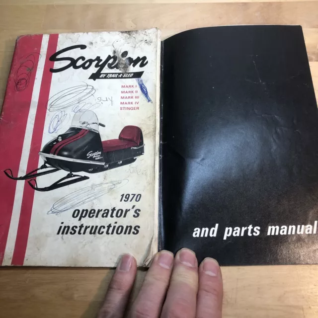 VINTAGE 1970 SCORPION Snowmobile Sled Operator’s Instructions And Parts ...