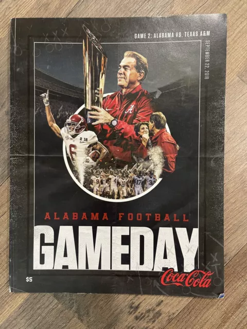Alabama Football vs Texas A&M Game day program- 9/22/2018