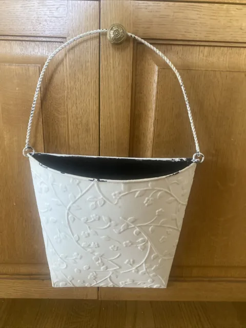 Southern Living at Home white pressed tin flower basket