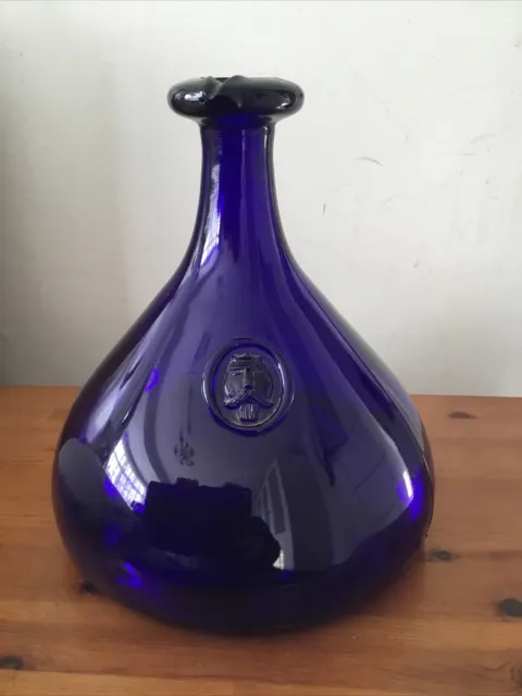 HOLMEGAARD Blue Viking Glass Carafe Decanter Mid Century Modern Denmark 1950s 60