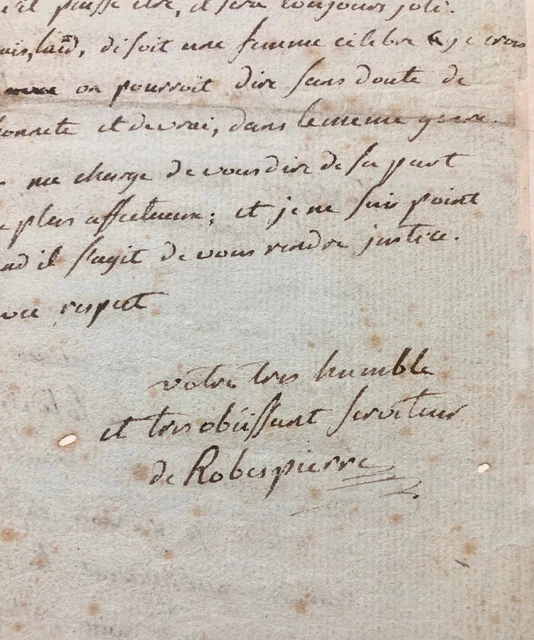 MAXIMILIEN DE ROBESPIERRE very rare signed autograph letter (1788) £