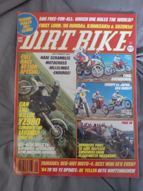 Sept 1985 US Dirt Bike Magazine motocross enduro 500cc shootout cagiva husky