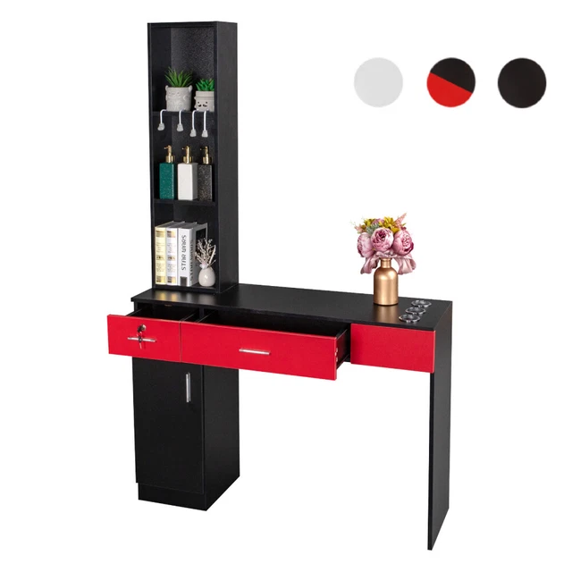 Wall Mount Hair Styling Barber Station Beauty Dressing Desk Salon Spa Equipment
