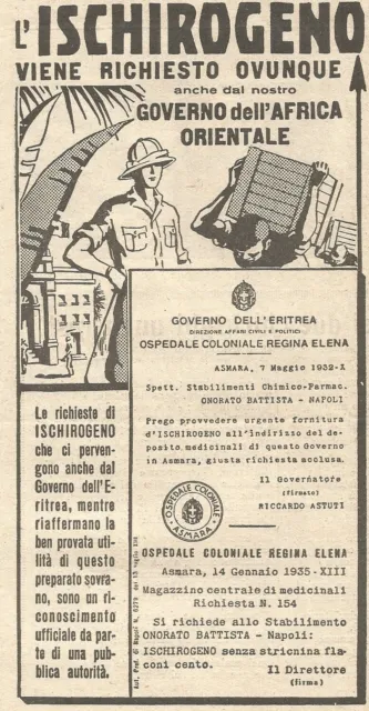 Y3467 Ischirogeno - East African Government - Vintage advertising - 1935 old ad