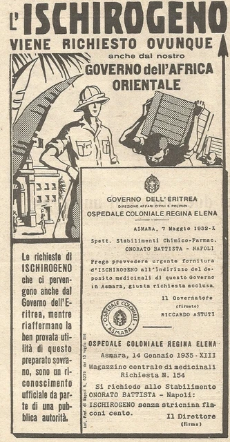 Y3467 Ischirogeno - East African Government - Vintage advertising - 1935 old ad