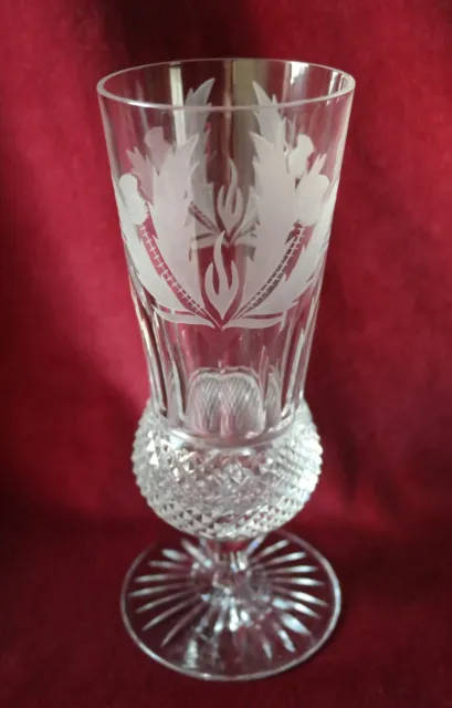 Edinburgh Crystal Thistle Pattern - Champagne Flute Glass - signed