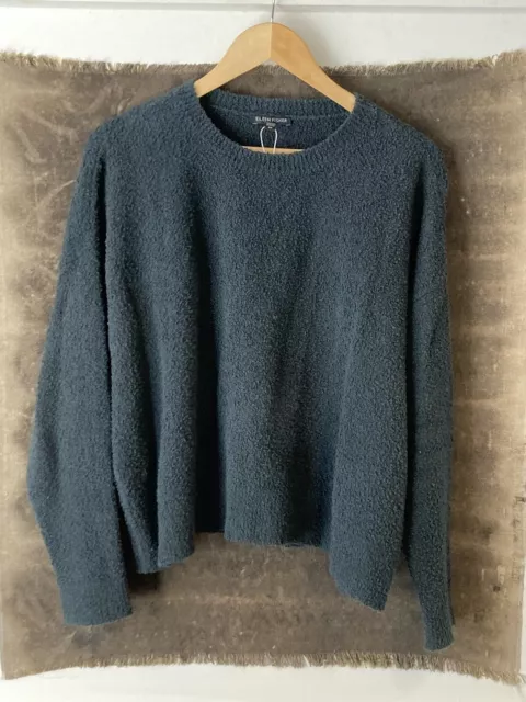 NWOT EILEEN FISHER Organic Cotton Boucle Sweater Deep Teal Green S/P £ ...