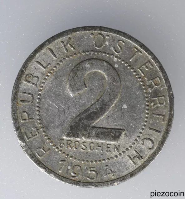 Austria 2 Groschen 1954, Imperial Eagle, Coin KM# 2876 Inv#A806