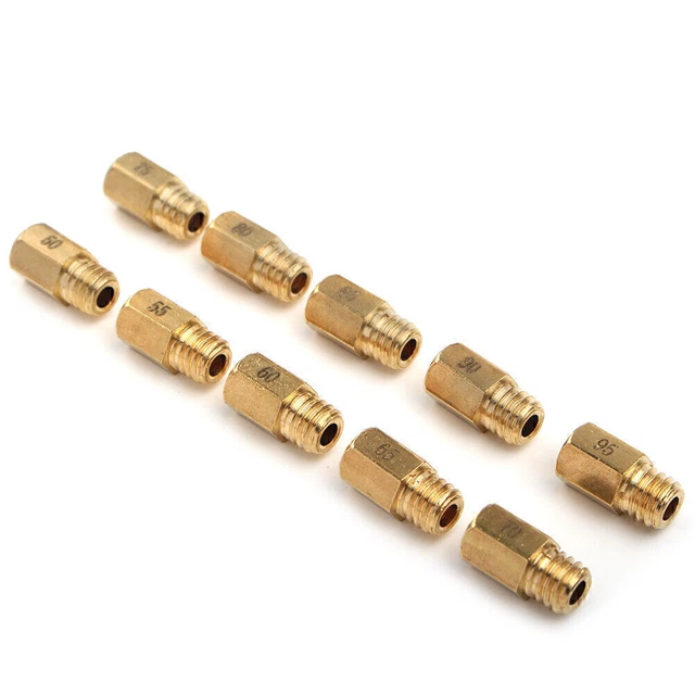Aramox Getti Principali del Carburatore, 10 Pezzi Getti Principali del Carburatore Ugello Principale del Carburatore in Metallo 82‑105 per Ciclomotore
