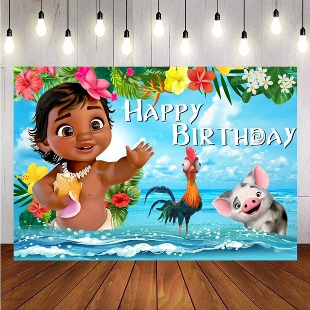 Moana Table Cloth Personalised Birthday Banners Moana Design Children Kids Party Decoration 65 – Custom Moana Party Supplies! Disney Moana - Foto 4