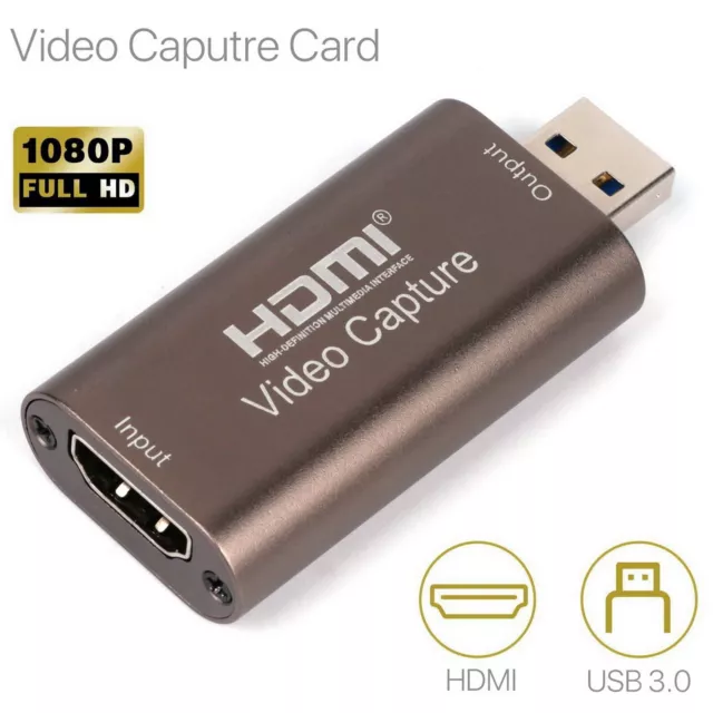 HDMI Video Capture Card USB 3.0 1080p HD Recorder for Video Live Streaming Game