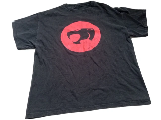Vintage 90s Changes Thundercats Cartoon T-Shirt Black blemishes