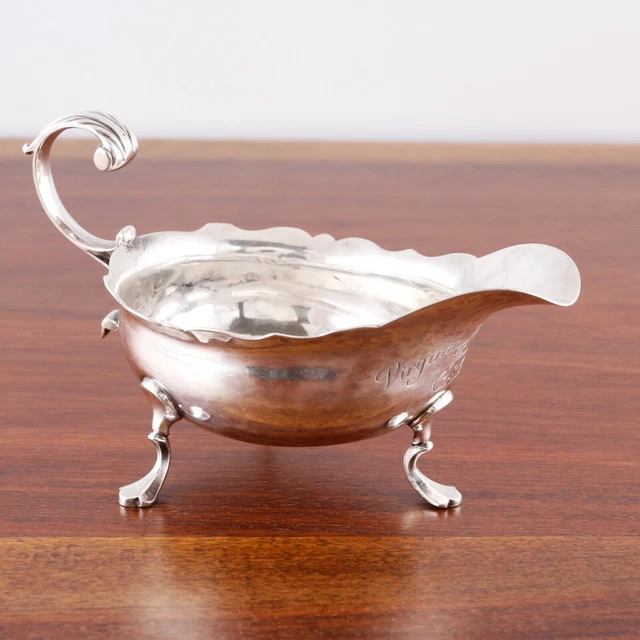 Alexander Saunders Georgian Sterling Silver Sauceboat Ruffled Rim 1760S