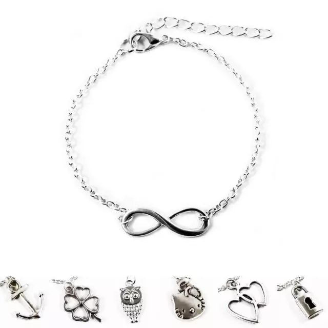 Bracciale con Infinito CIONDOLI Argento Catena Acciaio Uomo e Donna braccialetto