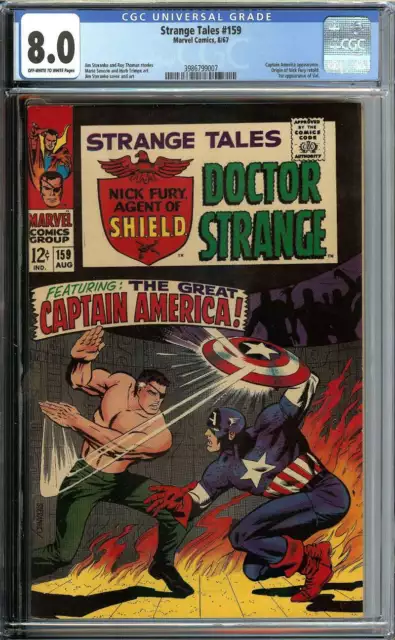 Strange Tales #159 Cgc 8.0 Ow/Wh Pages // 1St Appearance Of Val Marvel 1967