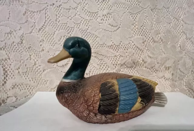 VINTAGE Flambro Fine Porcelain Mallard Duck Figure Made In Taiwan statue    d1