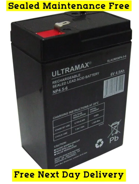 ULTRAMAX 6v Volt 4.5Ah sealed BATTERY.Classic Bike Bantam HONDA C90 C90ZZ C90C