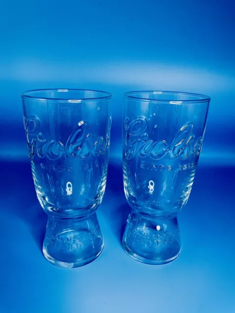 Grolsch Beer Pint Glasses Rare X2