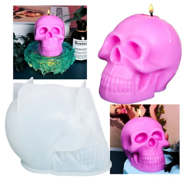 3D Skull Soap Making Candle Mold Halloween Skull Shape Cake Resin Molds