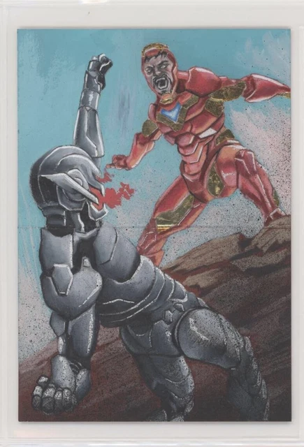 2020-21 Marvel Annual Battle Booklet Sketch Iron Man vs Ultron Ash Gonzales