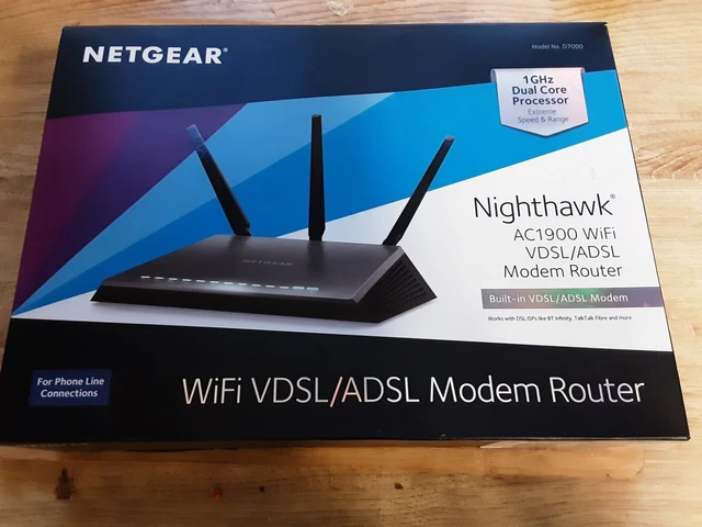 NETGEAR Nighthawk D7000 AC1900 Dual Band Gigabit Wi-Fi VDSL/ADSL Modem Router
