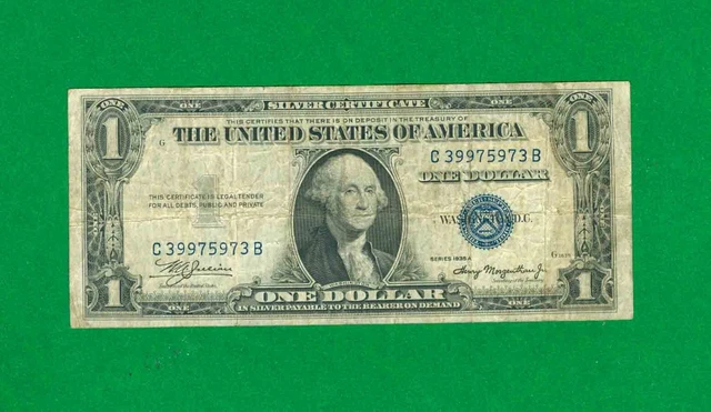 $1 1935-A 1 C/B Block Blue Seal Silver Certificate Circ.