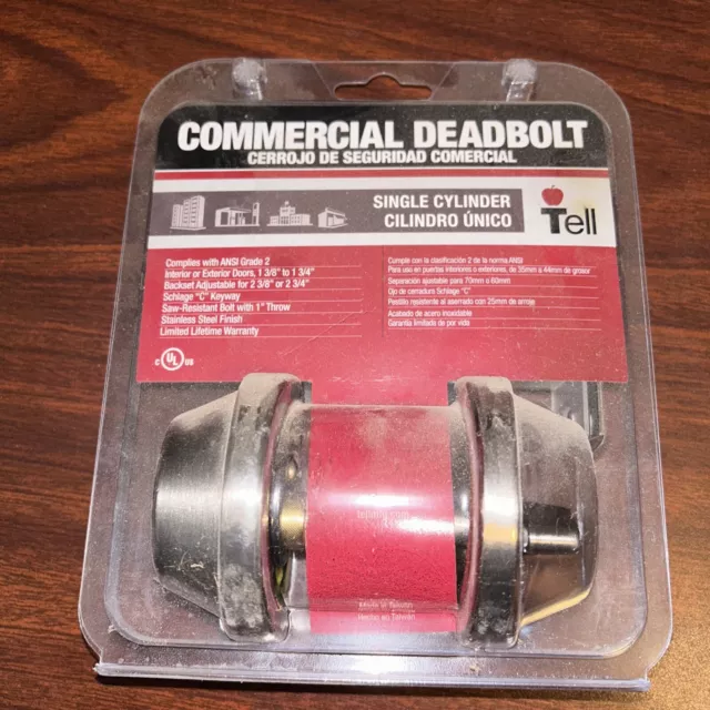 lDeadbolt  Single Cylinder CL500055 Stainless Tell Mfg.