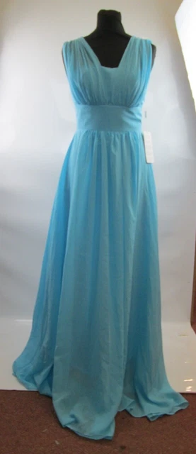 Abito da donna Stacees blu pallido stile maxi ballo/damigella d'onore UK taglia 6 nuovo