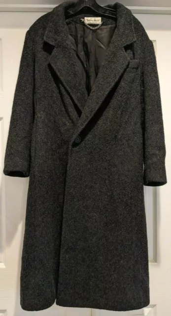 Ashley Scott Petite Winter Dark Gray 100% Wool Long Overcoat Vintage Coat Jacket