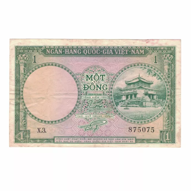 [#143572] Banknote, South Viet Nam, 1 D ox ng, KM:1a, VF