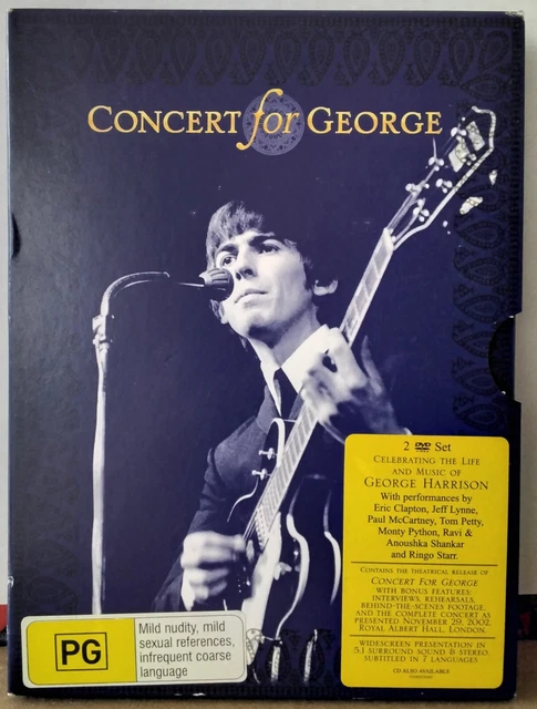CONCERT FOR GEORGE (HARRISON) 2003 WARNER AUS 2xDVDs DIGIPAK BOOKLET & SLIPCASE