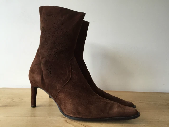 Ceasarina Bottes UK5 EU38 Femmes Daim Marron Bottines