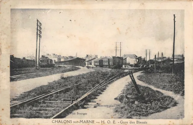 Cpa 51 Chalons Sur Marne Gare Des Wounds