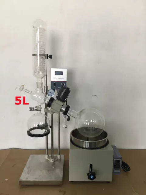 New 110V 5L Lab Rotary Evaporator Rotavapor Digital Heating Bath Test Machine