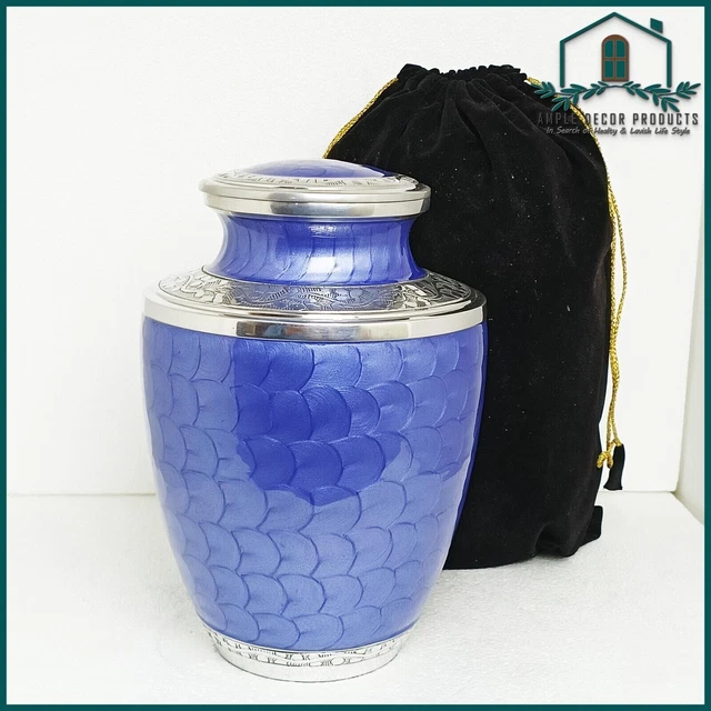 Urna per cremazione per adulti grande blu per ceneri, maschio adulto,...
