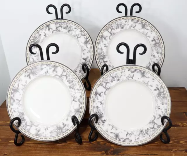 LOT of 4 Royal Doulton Provence Noir Bread Plates H1289 Fine Bone China -Read