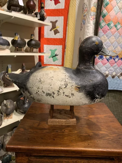 Vintage Large Gus Nelow Omro Wisconsin Bluebill Drake Duck Decoy