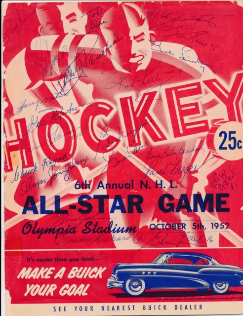 1952 NHL All-Star Game Multi-signed by (21) Program Gordie Howe JSA 188183