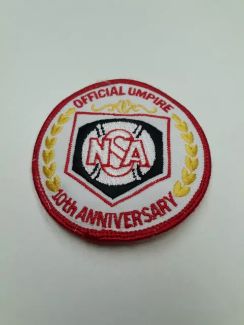 Official Umpire NSA National Softball Association 10th Anniversary Patch 3"