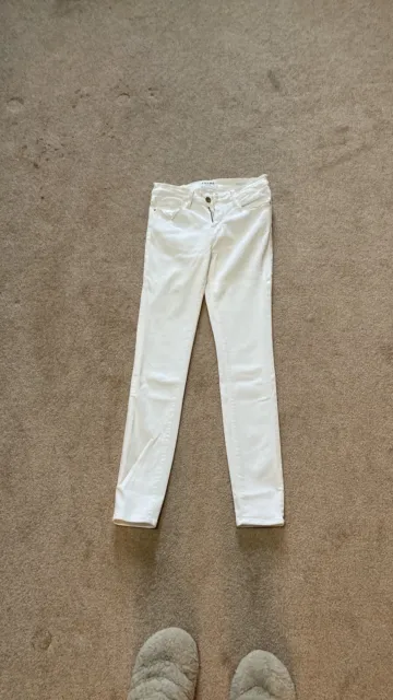 Frame Denim Womens White Le Skinny De Jeanne Stretch Jeans Size 27