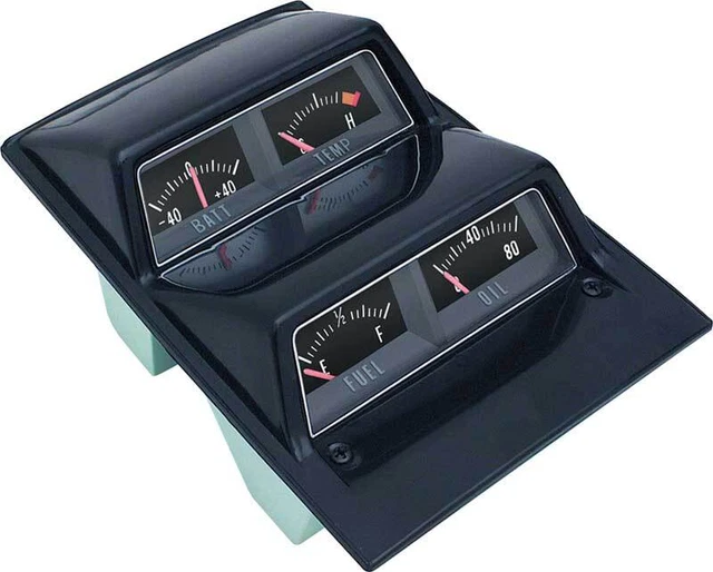1968-74 Nova Ventura GTO; Console Gauge Assembly; Black Gauges ; Pre-Assembled