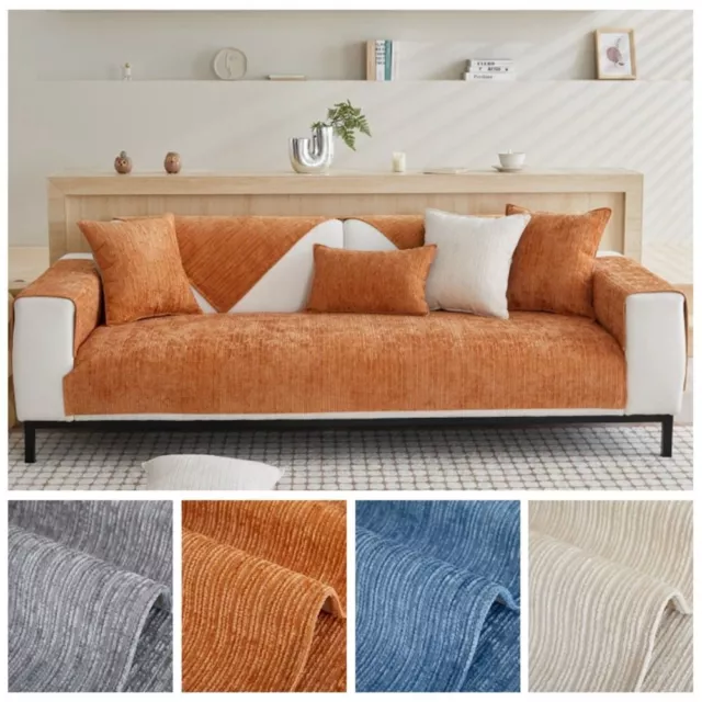 Universal Chenille Sofa Cover Solid Color Cloth Cover Sofa Pad  Home Decoration