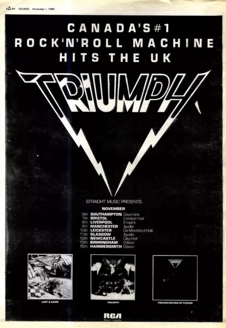 Npbk29 Advert 15X11 Triumph Album & Tour Dates