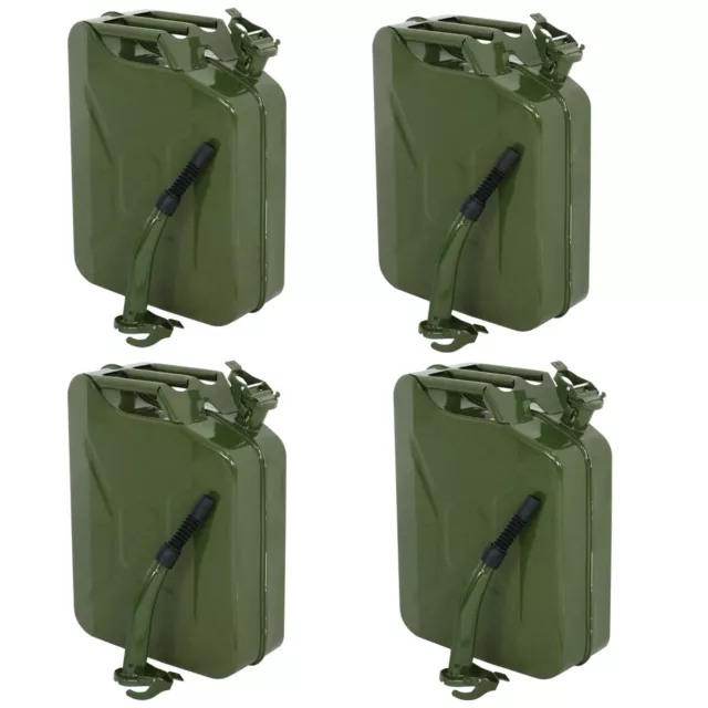 4pcs Jerry Can 5 Gallon 20L  Oil Tank Steel Emergency Backup Army Military