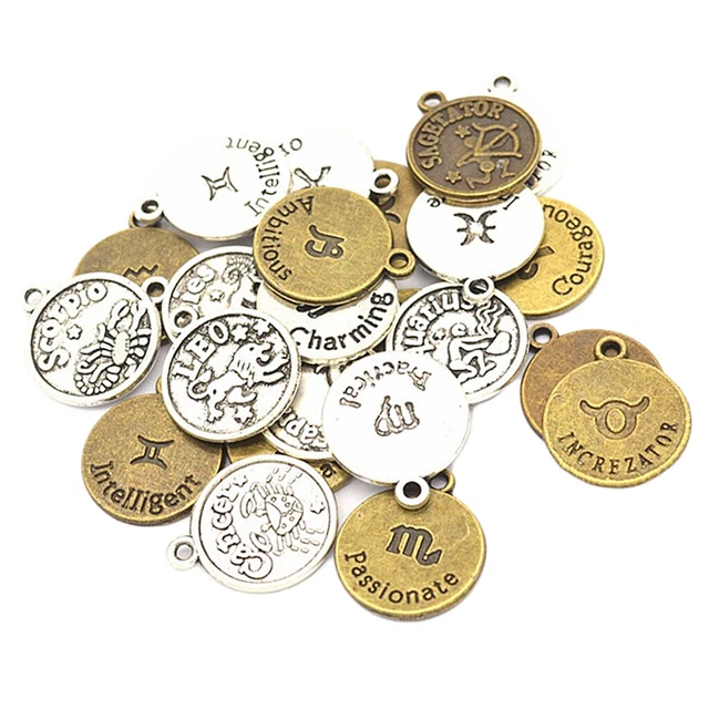 24pcs 12 Sternzeichen Charms Anhänger DIY Choker Halskette Perle Schmuck machen