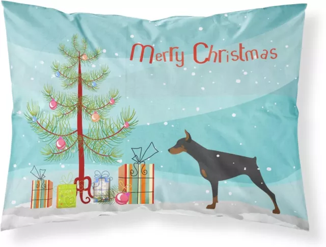 Doberman Pinscher Merry Christmas Tree Standard Pillowcase BB2978PILLOWCA-SUK