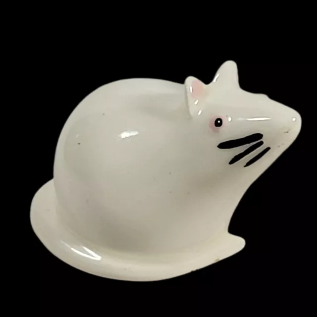 Rat Ceramic Animal White Mouse Miniature Collectibles Figurine Cute Decor