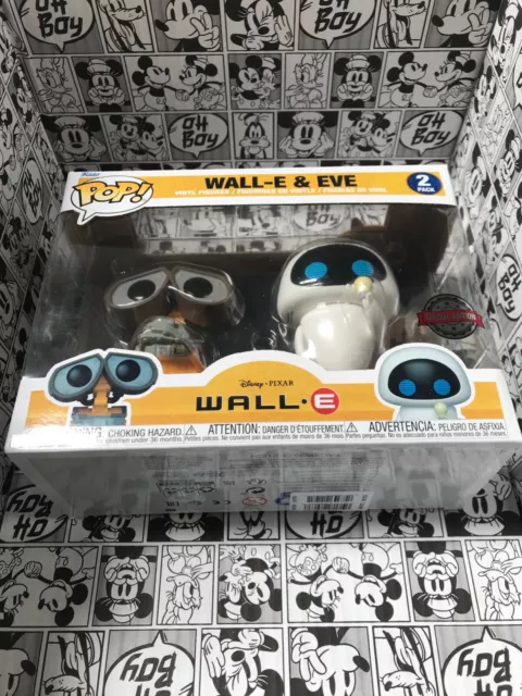 Exclusive Disney Pixar Wall-E & Eve With Lightbulb 2Pack  3.75" Pop Figure Funko