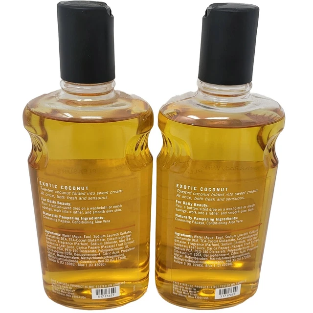 Retirado Baño Cuerpo Trabajos Placeres Dos COCO EXÓTICO Gel de Ducha Lavado Corporal