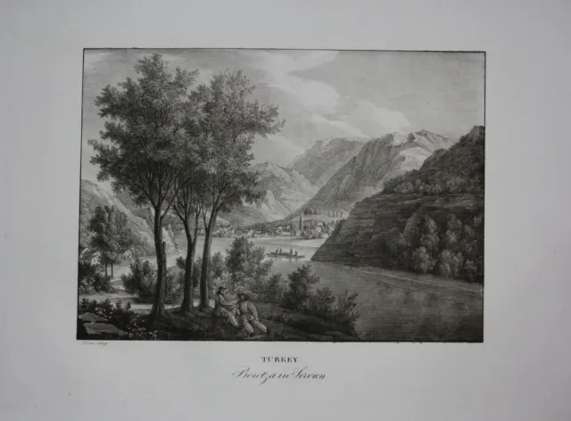 1826 - Boretza Balkan Danube Serbia Original Lithography